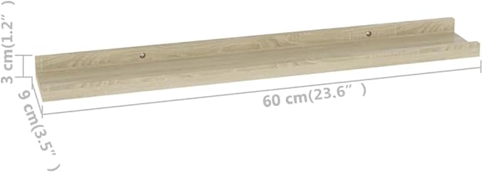 Wall Shelves Set of 4 Floating Shelves Sonoma Oak Finish 23.6 Inch for Living Room Bedroom Bathroom Storage Display Decor Organizer