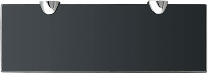Floating Shelf Set of 2, Black Tempered Safety Glass, 11.8 x 3.9 in, Modern Wall Shelves for Bathroom, Living Room, Bedroom Decor