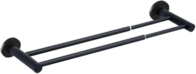 Retractable #304 Stainless Steel Towel Bar, Single bar or Double bar Optional,Adjustable Length from 16 inches to 28.9 Inches (Matt Black, Double Towel bar)
