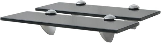 Floating Shelves 2 pcs,Bathroom Shelves,Decor Shelf,Display Shelf,Cloud Shelf,Square Wall Shelf,Easy to Assemble,for Bathroom, Living Room, Bedroom, Kitchen,Glass 11.8"x3.9" 0.3"
