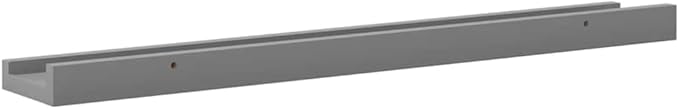 Set of 4 Floating Shelves for Wall Storage, 23.6-Inch Modern Grey MDF Wood Shelving Unit for Bedroom, Living Room, Kitchen and Decor Display