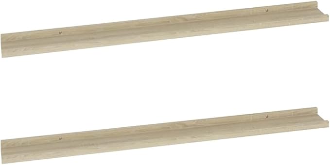 Set of 2 Floating Shelves, 39.4 Inch Modern Wall Mounted Storage Rack for Books, Sonoma Oak MDF Decorative Ledge for Living Room and Bedroom