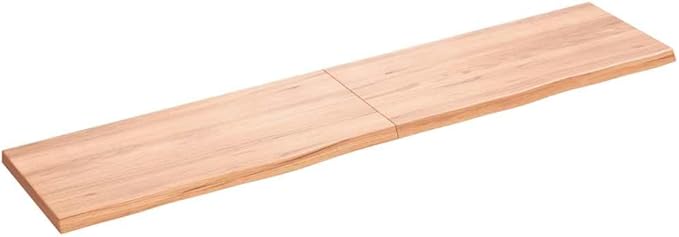 Solid Wood Oak Wall Shelf with Live Edge 70.9x15.7 Inches Rustic Bathroom Storage Foldable Floating Shelf for Kitchen Cabinet Desk Table Top Light Brown Treated Surface