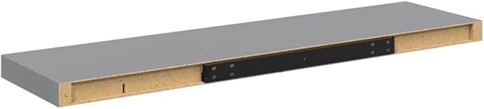 Floating Wall Shelf 35.4 inch Modern Gray Decorative MDF Rectangular Display Ledge for Living Room Bedroom Office Storage