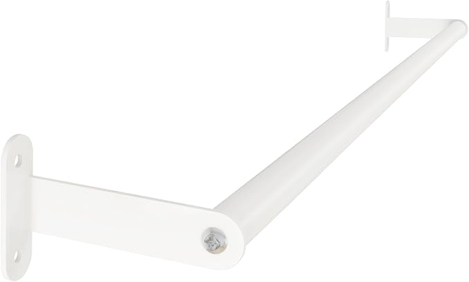 MKO Towel Rods for Bathroom, White Towel Bar, 24-Inch Single Towel Rack for Bathroom Wall Mounted Hanging Bath Towels