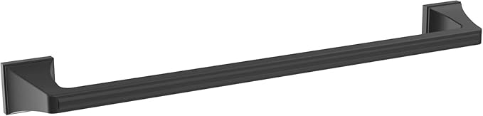 Amerock BH36023MB | Matte Black Towel Bar | 18 in (457 mm) Towel Rack | Mulholland | Bathroom Towel Holder | Bathroom Hardware | Bath Accessories