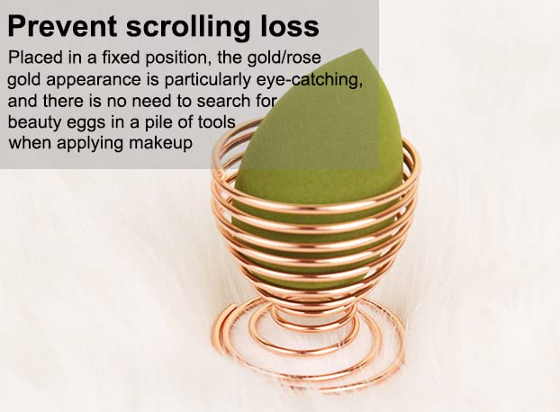 AKOAK 1 Pack Gold/Rose Gold Round Puff Storage Rack, Makeup Egg Drying Rack, Makeup Gourd Puff Sponge Display Beauty Tools