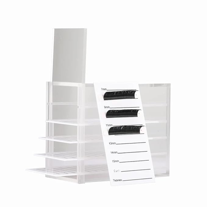 DeceMars 5 Layers Clear Acrylic False Eyelash Storage Box Eyelash Transparent Box Extension Tool Makeup Organizer Display Container Glue Pallet Lash Holder