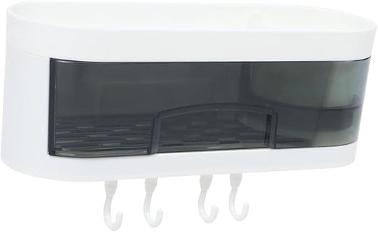 Wall-Mounted Storage Shelf Plastic Bathroom Shelf Decor Multifunctional Kitchen Organizer Rack Space-Saving Storage for Home Bathroom Kitchen Random Color