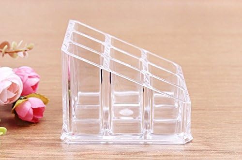 Kamay's Acrylic Transparent Square 9 Grids Lipstick Nail Polish Eyebrow Brush Display Rack (SF-1033)