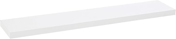 Floating Shelves for Wall, Wall Mounted Rustic Wood Shelves for Bathroom, Bedroom, Living Room, Kitchen, Hanging Shelf for Books/Storage/Room (White, 35.4")