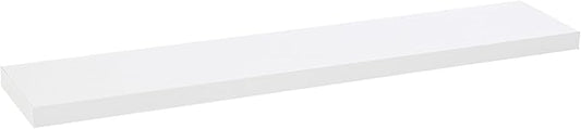 Floating Shelves for Wall, Wall Mounted Rustic Wood Shelves for Bathroom, Bedroom, Living Room, Kitchen, Hanging Shelf for Books/Storage/Room (White, 35.4")
