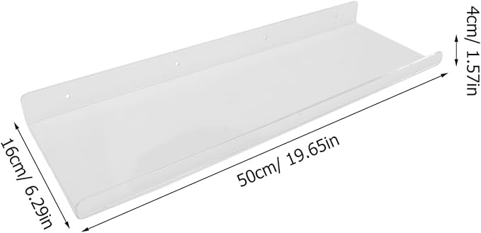 Acrylic Wall Mounted Shelf for Bathroom Storage Floating Rack for Toiletries and Accessories Easy Installation Space-Saving -Shaped Style