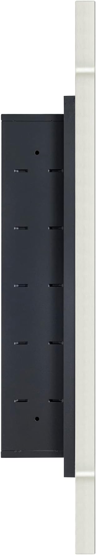 Brushed Nickel Oval Recessed Bathroom Medicine Cabinet with Mirror Stainless Steel Metal Framed Oblong Pill Shaped Bathroom Cabinet with Mirror 16x33''