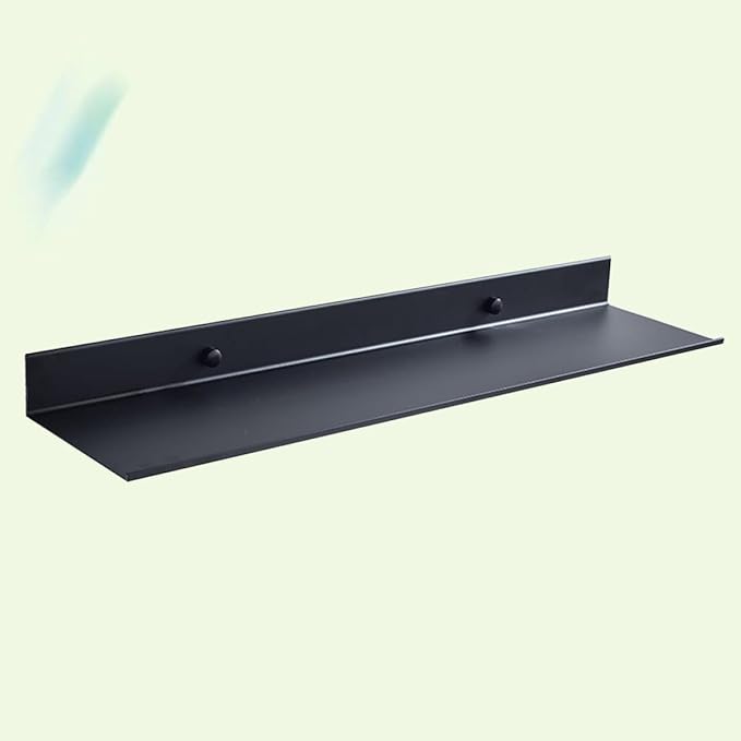 Bathroom Shelf Single Layer Wall Mount Floating Storage Rack in Space Aluminum Rustproof Design for Efficient Bathroom Organization