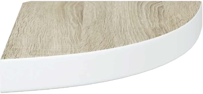Wall Corner Shelf Set of 4, Floating Shelves for Bedroom Living Room, Modern Oak and White Honeycomb MDF Wood Corner Shelving Unit for Home Decor
