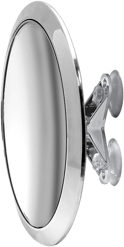 Britta Products Large 8" Suction Mount Mirror - 5X Magnifying Vanity Makeup Mirror with 3-Point Suction, Pivoting, Rotating and Locking
