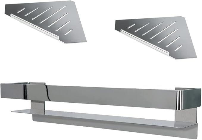 Transolid K-J20-SSC-PC Shelf Kit 20-in Jocelyn Grab Bar Shelf/2 Corner Shelves, Polished Chrome