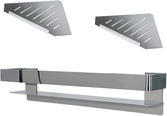 Transolid K-J20-SSC-PC Shelf Kit 20-in Jocelyn Grab Bar Shelf/2 Corner Shelves, Polished Chrome