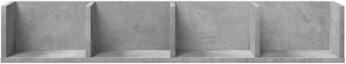 Wall Mounted Floating Shelves Set of 2, Concrete Grey Engineered Wood Storage Cabinets for Living Room, Office, Modern Display Organizer, 39 Inch