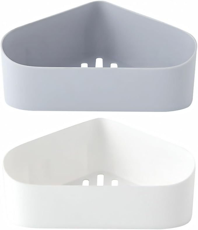 Garneck Wall-Mount Storage Rack Bathroom Shelf Organizer Kitchen Storage Shelf Plastic Draining Rack 2Pcs Set for Bathroom