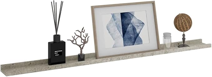 Concrete Gray Wall Shelves 2 Pack 45.3 inch Industrial Floating Shelves for Living Room Bedroom Storage, Heavy Duty MDF Shelving for Decor Books Plants