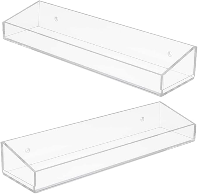 1set Floating Acrylic Shelf for Bathroom and Kitchen Storage Wall-mounted Organizer for Toiletries Seasonings and Essentials for Efficient Space Saving