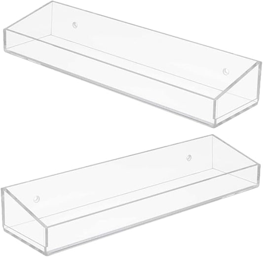 1set Floating Acrylic Shelf for Bathroom and Kitchen Storage Wall-mounted Organizer for Toiletries Seasonings and Essentials for Efficient Space Saving