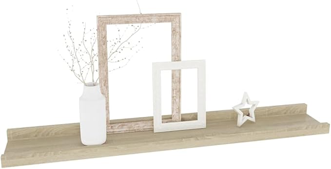 Wall Shelves Set of 4 Floating Shelves Sonoma Oak Finish 23.6 Inch for Living Room Bedroom Bathroom Storage Display Decor Organizer