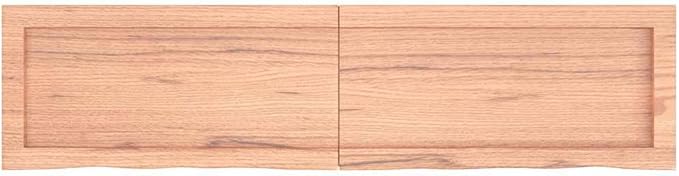 Solid Wood Oak Wall Shelf with Live Edge, 47.2x11.8 Inch Rustic Floating for Bathroom Kitchen Storage, Foldable Light Brown Treated Wooden Shelf Board with Varnish Finish
