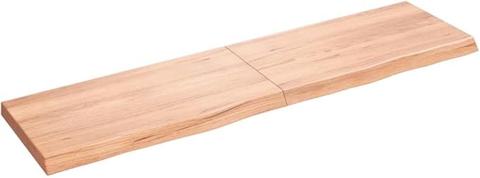 Solid Oak Wood Floating Wall Shelf, 47.2 Inch Rustic Live Edge Display Ledge for Living Room, Farmhouse Wall Mounted Storage Shelving, Medium