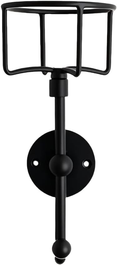 C-Shaped Towel Ring with Top Storage Basket Unique Space Saving Wall Mount Holder for Towels, Candles, Plants & Toiletries, Decorative Metal Accent for Bathroom or Kitchen