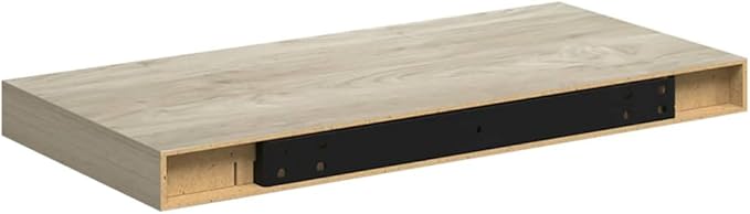 Floating Wall Shelf Oak Finish 19.7 x 9.1 inch Modern Decorative Storage Display Ledge for Bedroom Living Room Office Brown