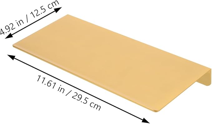 Homoyoyo Punch-Free Wall Mounted Shelf 30cm Brushed Gold Aluminum Floating Utility Shelf for Bathroom Storage Adhesive Display Rack for Home Organization