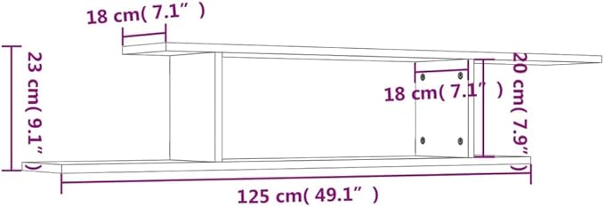 Wall Mount TV Shelf Concrete Gray 49.2 inch Floating Media Console for Living Room Bedroom Modern Entertainment Center with 88lb Capacity Engineered Wood Storage Rack