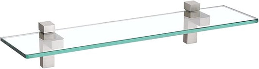 KES Bathroom Shelf Tempered Glass Shelf, Bathroom Wall Shelves with 20 Inch Rectangular Glass (8mm Thick) Wall Mount Brushed Nickel, BGS3201-2