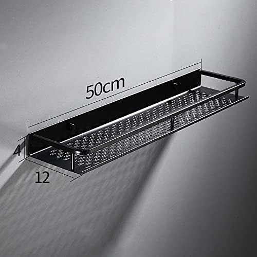 ZTBH Bathroom Divider Black Wall-Mounted Bathroom Shelf, Shelf Storage Rack Bathroom Hardware Sets (Color : 50cm)