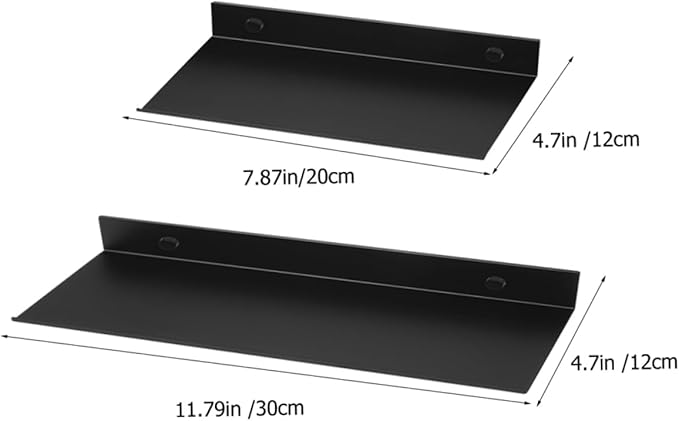 Alipis 2pcs Metal Floating Bathroom Shelf Wall-Mounted Storage Rack for Toiletries and Cosmetics Easy Installation Design for Organized Spaces