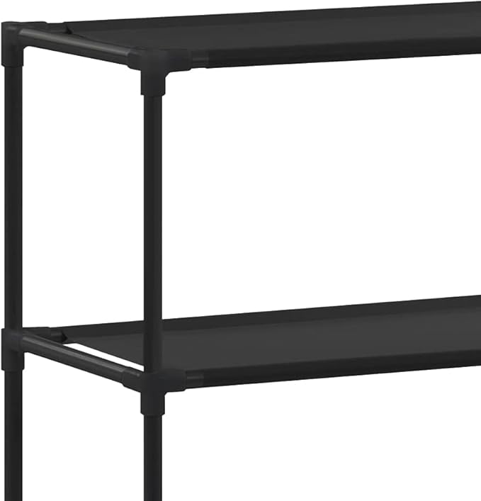 vidaXL Storage Shelf Black Stainless Steel, Plastic, Non-Woven Fabric