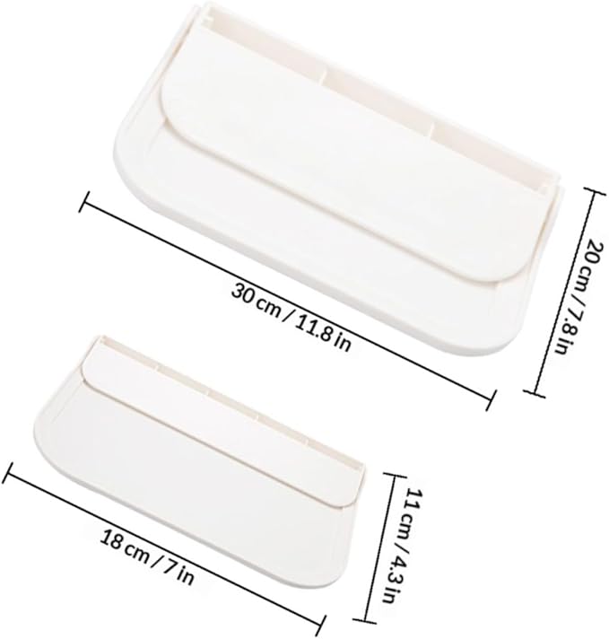 2pcs Foldable Wall Mount Bathroom Shelf for Soap and Towels, Space-Saving Adhesive Floating Storage Rack, Small and Large Size, Bathroom Organization