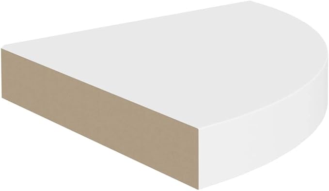 Floating Corner Shelves 2 Pack White 9.8x9.8x1.5 Inches MDF Wall Mounted Display Storage for Home Office Decor Books Photos Awards