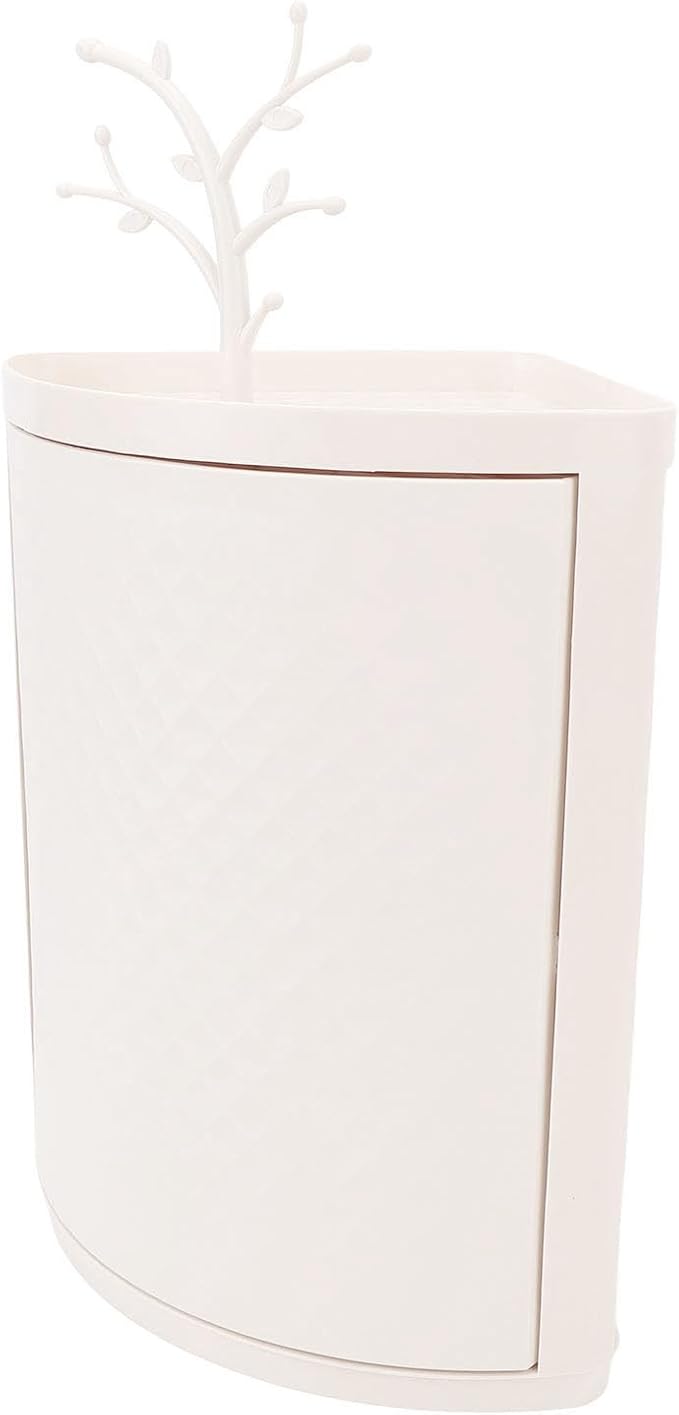 Fdit Corner Countertop Storage Shelf for Bathroom Kitchen, PP Cabinet 360° Rotatable, Space Saving Organizer Stand, Design, High Load Capacity