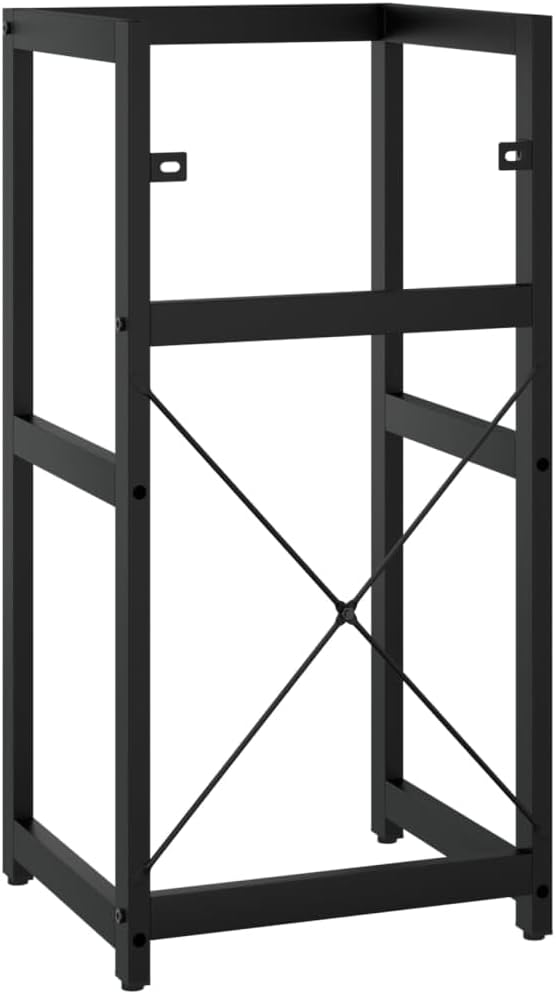 vidaXL Bathroom Washbasin Frame Household Washroom Furniture Modern Vanity Units Wash Stand Console Sink Frame Storage Rack Black Iron