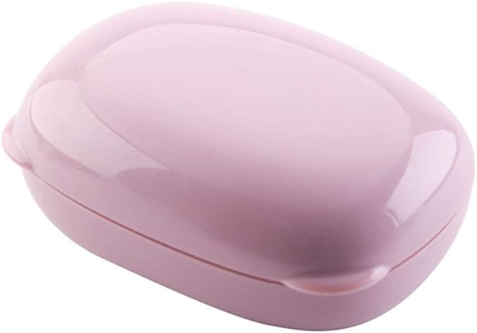 WFF Travel Soap Box, Portable, Waterproof Drain with Lid, Sealed Design, Save Space（Set of 2） (Color : B, Size : L)