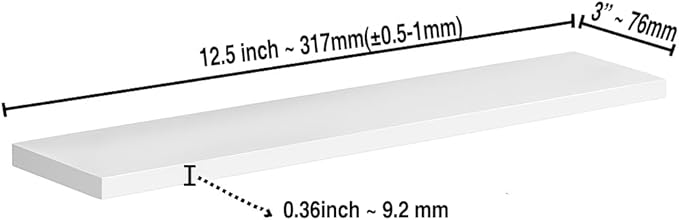 Medicine Cabinet Replacement Shelves Suitable for Bathroom Living Room Kitchen Wall Mounted and Hanging (12.5 Inch - 2 Pack)