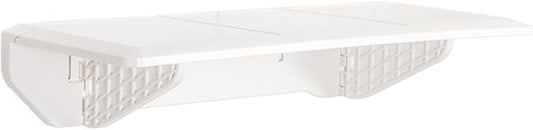 Toyvian Wall Mounted Foldable Storage Shelf White Plastic Board Floating Kitchen Spice Holder and Bathroom Sundries Organizer Rack for Home Use