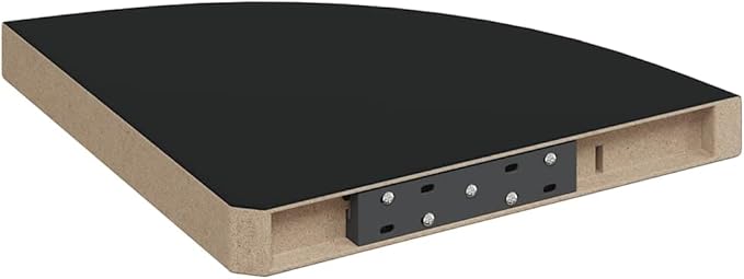 Corner Shelf Floating Wall Mount Shelf, Matte Black Decorative Wood Display Shelving for Bedroom Living Room, 13.8 Inch Space-Saving Storage Organizer