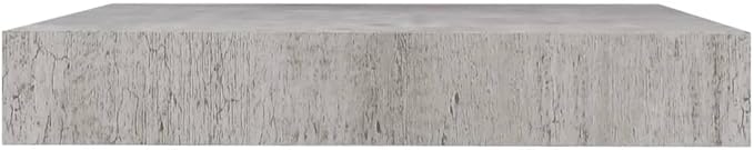 Floating Wall Shelves 2 Pack Concrete Gray Modern Display Rack with Invisible Mounting System for Home Decor, Books, Collectibles, 9.1x9.3 Inches MDF Board