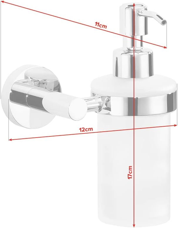 tesa EXXCELLENT Bathroom Shelf - self-Adhesive Shelf for Bathroom Accessories - Chrome Handles, Satin Glass Surface - 50 mm x 600 mm x 118 mm