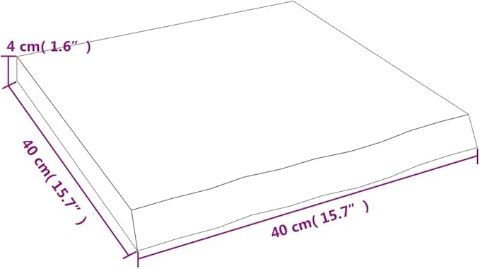Solid Oak Wood Wall Shelf, 15.7-inch Rustic Floating Shelves for Bathroom and Living Room, Heavy-Duty Decorative Wall Mount Display Shelf, Natural Varnished Finish, Square Design